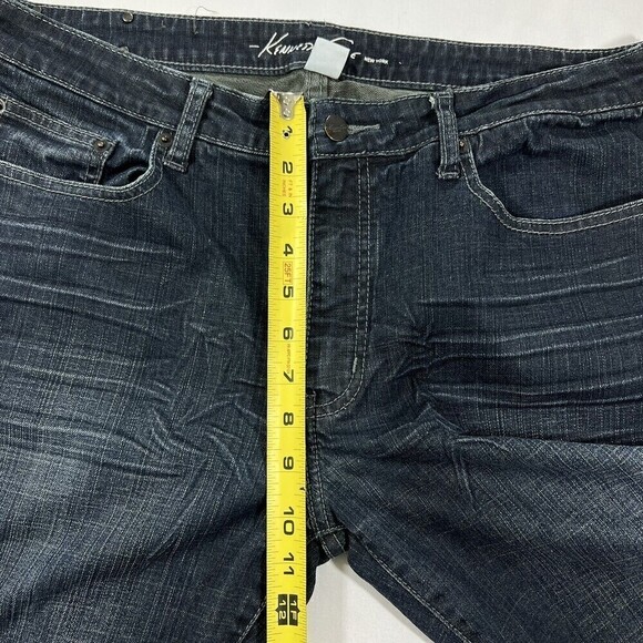 Kenneth Cole New York Men’s Straight Dark Blue Denim Jeans Smou9718 Size 34X30 - Picture 12 of 14